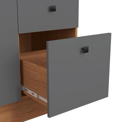 Cozinha Modulada Pixel Kappesberg 100% Mdp Canela-cinza Sagrado 330cm
