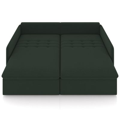 Sofá Cama Retrátil Para Sala de Estar 254cm Una K01 Veludo Verde Musgo - Lyam Decor