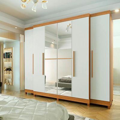 Guarda-Roupa Casal Imperial 6 Portas 6 Gavetas Off White e Freijó