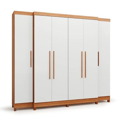 Guarda-Roupa Casal Imperial 6 Portas 6 Gavetas Off White e Freijó