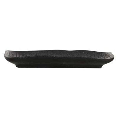 Jogo 12 Travessas Retangulares 18x14cm em Cerâmica Preto Matte Juta Porto Brasil Petiscos Mesa Posta