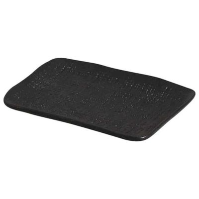 Jogo 12 Travessas Retangulares 18x14cm em Cerâmica Preto Matte Juta Porto Brasil Petiscos Mesa Posta