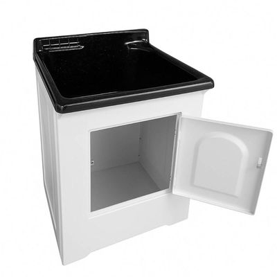 Gabinete para Lavanderia com Tanque Esfregadeira de Roupas 40L Limpar Calçados Organizar Lavanderia