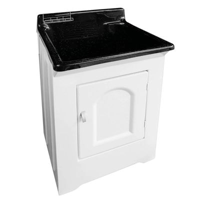 Gabinete para Lavanderia com Tanque Esfregadeira de Roupas 40L Limpar Calçados Organizar Lavanderia