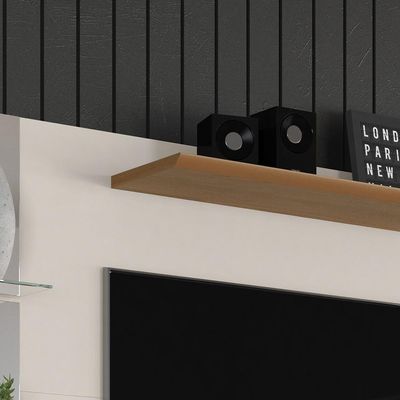 Painel Para Até 55'' Off White Com Damasco Intense - Lukaliam Móveis