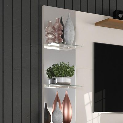 Painel Para Até 55'' Off White Com Damasco Intense - Lukaliam Móveis