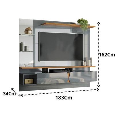 Painel Intense Para Até 55'' Cinza Perolizado - Tauari Cinza Perolizado - Tauari