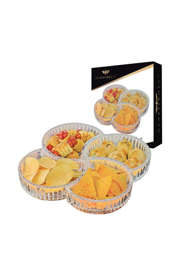 Conjunto de Petisqueira de Vidro Ruvolo Creative com 4 Peças Transparente