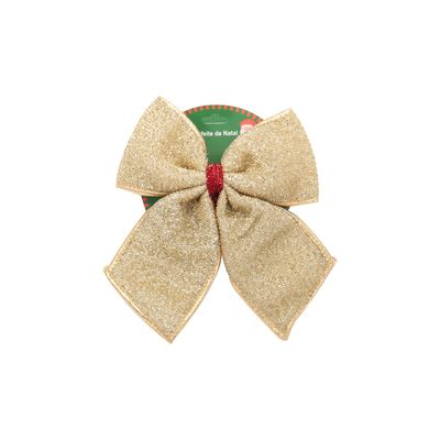 Laço de Natal Le Brilho Dourado 20cm