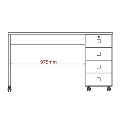 Escrivaninha Para Computador Office Com 4 Gavetas Dubai Branco Brilhante - Lukaliam Moveis