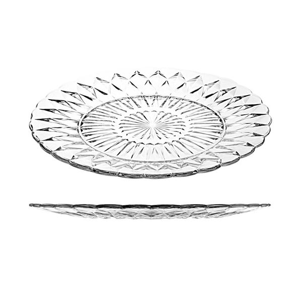 Prato Raso Le Jade Vidro Transparente Floral 22,2cm