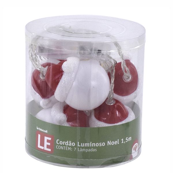 Cordão Luminoso Noel 1,5m com 7 Lâmpadas