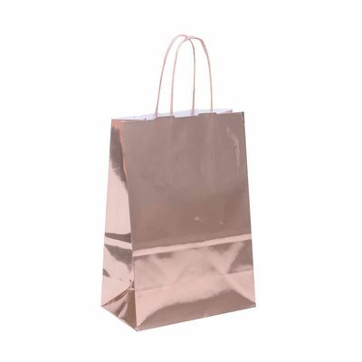 Sacola Laminada Cromus Rosé Gold M 26x19,5x9,5cm