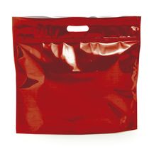 Sacola Laminada Cromus com Zíper Vermelho 46x43x5cm