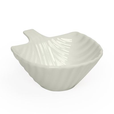 Conjunto de Petisqueira em Cerâmica Decorglass com 3 Peças Concha Branco
