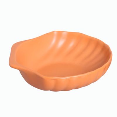 Petisqueira em Cerâmica Nova Imagem com Formato de Concha Laranja