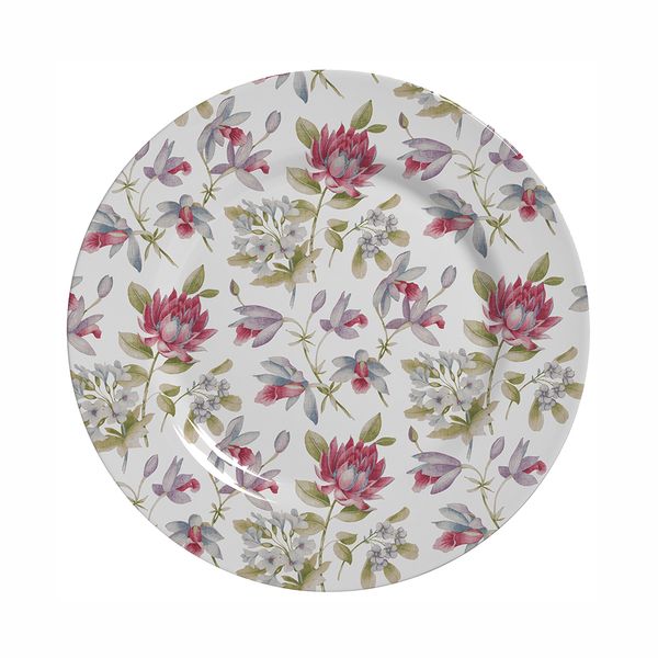 Prato Raso Alleanza Flores Redondo Branco 28,5cm