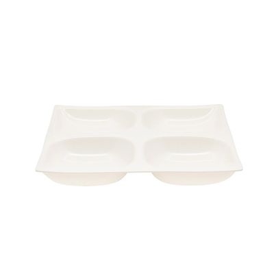 Petisqueira em Melamina Le 26cm com 4 Divisórias Branca
