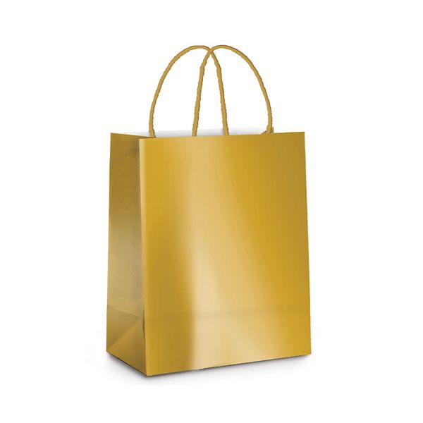 Sacola Laminada Cromus Dourada G 32x26,5x13cm