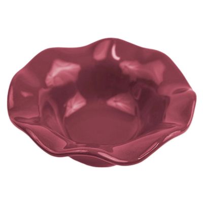 Petisqueira em Cerâmica Le em Formato Floral Magenta
