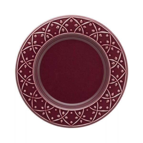 Prato de Sobremesa Oxford Mendi Corvina Bordô 20cm