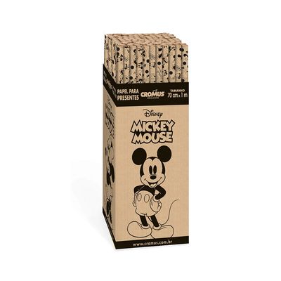 Papel de Presente Cromus Mickey e Minnie Kraft 70cmx100cm - Item Sortido