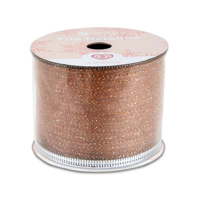 Fita de Natal Le Rosé Gold 6cmx2m - Item Sortido