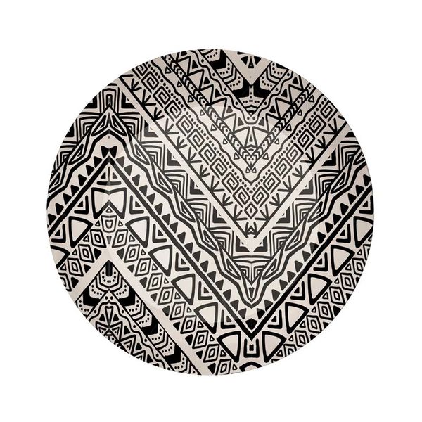 Prato de Sobremesa Yangzi Fibra de Bambu Preto e Branco 20cm Prato de Sobremesa Yangzi Fibra de Bambu Preto e Branco 20cm