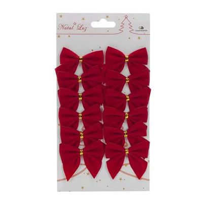 Kit Laço Casa Ambiente com 12 Unidades 4,5cm Vermelho