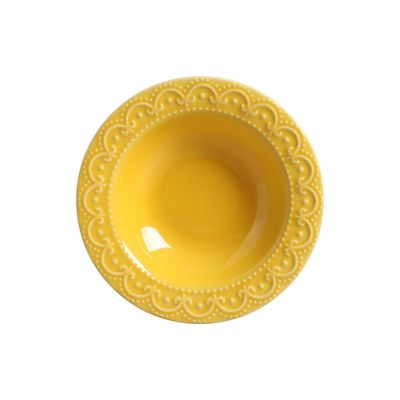 Prato Fundo em Cerâmica Scalla Princess Amarelo 22cm