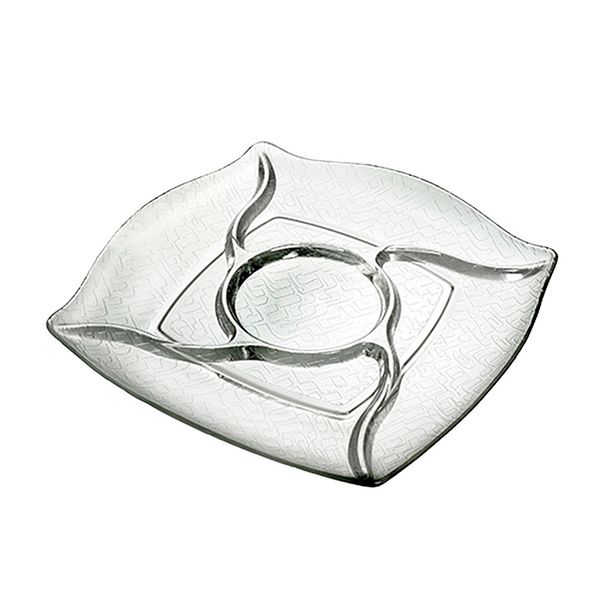 Petisqueira de Vidro Wheaton Quadratto com 4 Divisórias Transparente
