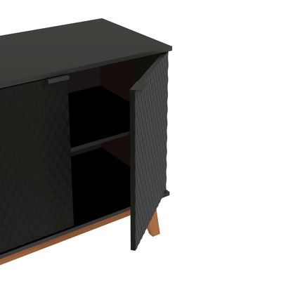 Aparador Kappesberg 4 Portas 3d Preto Fosco 180cm