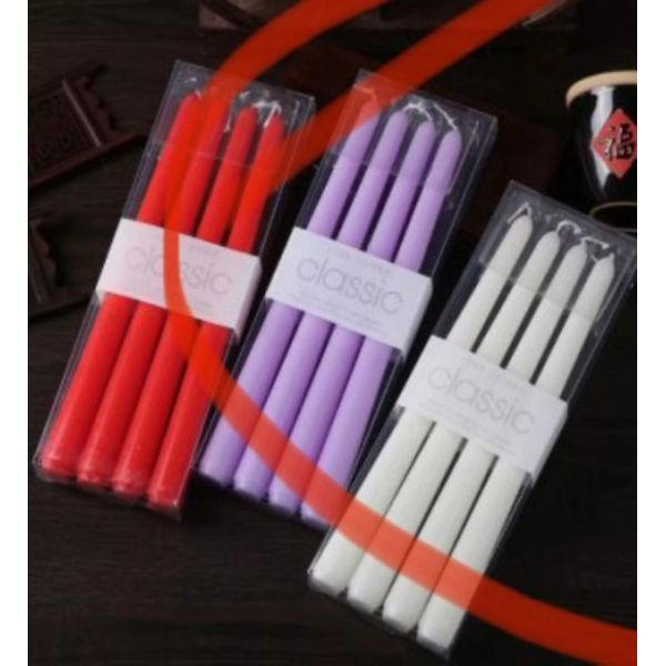 Vela para Castiçal Le Dourada e Vermelha 4 Unidades 25cm