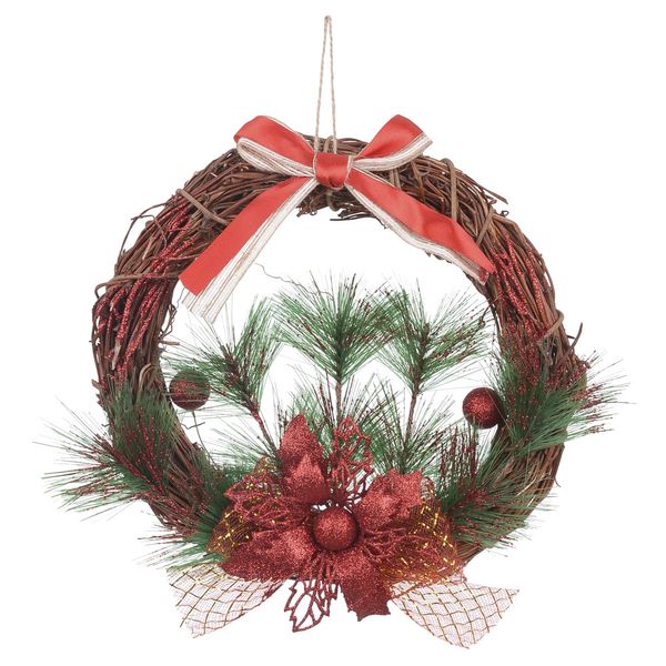 Guirlanda de Natal Flor Arte Vermelha 24cm