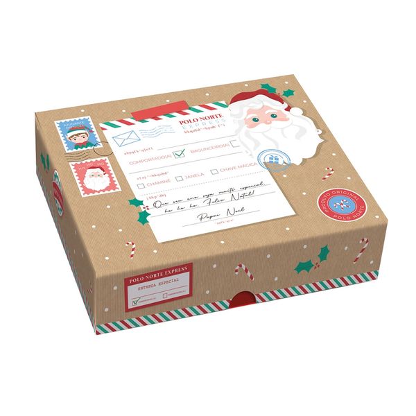 Caixa Retangular com Tampa New Polo Norte P , Medindo 17x13,5x4,5 Centímetros