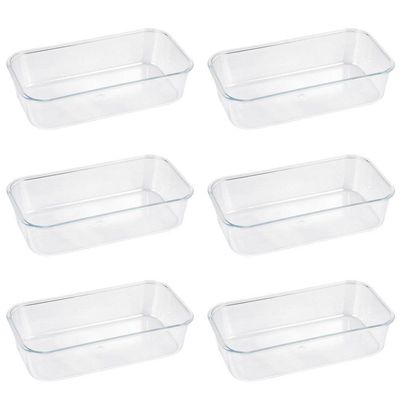 Banheira Cristal Gg Retangular 800ml Kit 6 Unid