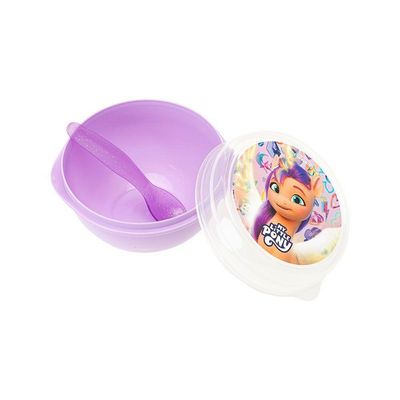 Bowl Com Tampa E Colher Infantil Plasvale Decorado Pony