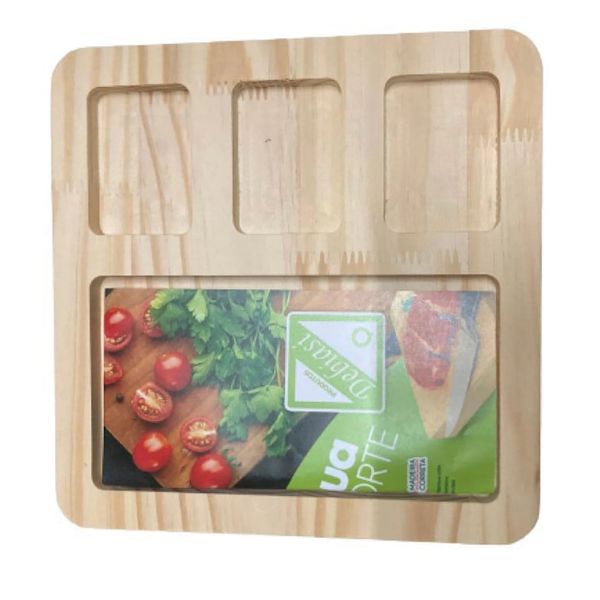 Petisqueira em Madeira Cazza com 4 Divisórias Quadrada 24cm Petisqueira em Madeira Cazza com 4 Divisórias Quadrada 24cm