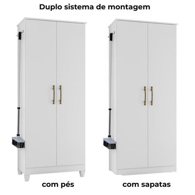 Armario Multiuso Jade 2 Portas 170x70 Cm Branco