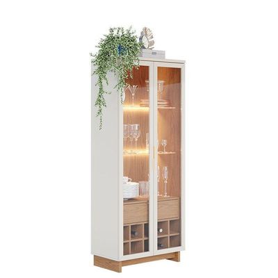 Cristaleira Guanabara Off White Freijó Com Aparador Buffet Jurerê Off White Matte Freijó - Colibri