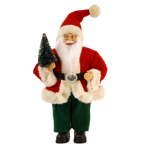 Papai Noel Natal em Pé Vermelho com Verde 30cm D&A
