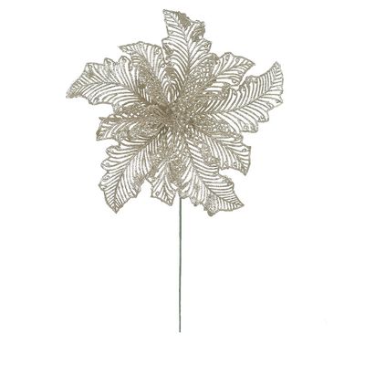 Pick Bico Papagaio Natal com Glitter Champanhe 20cm D&A