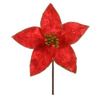 Bico Papagaio Aveludado Vermelho com Glitter Dourado 23cm D&A