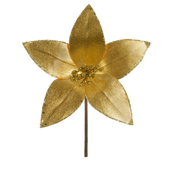 Bico Papagaio Metalizado com Glitter Dourado 23cm D&A