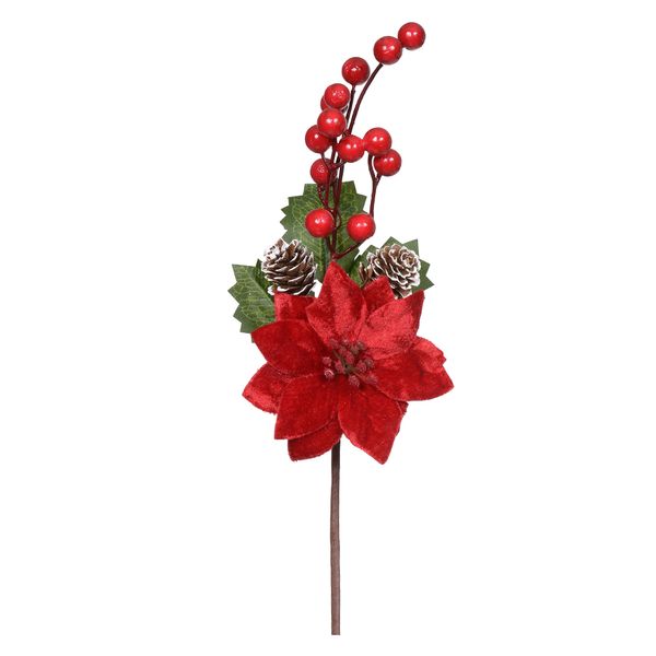 Haste Berry com Pinha Vermelho 32cm D&A