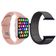 Kit 1 Smartwatch Iwo9 Rosa + 1 Pulseira Extra Azul Marinho