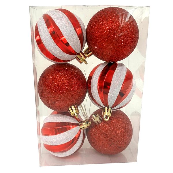 Tubo Bola Natal Bicolor 6cm c6 CV244458 Cazza Vm Tubo Bola Natal Bicolor 6cm c6 CV244458 Cazza Vm