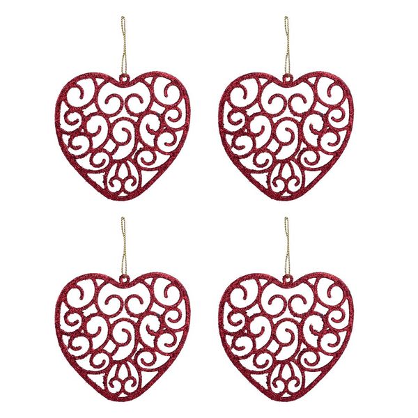 Enfeite Coração 9,5cm CV244467 Cazza Enfeite Coração 9,5cm CV244467 Cazza