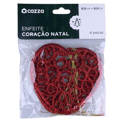 Enfeite Coração 9,5cm CV244467 Cazza