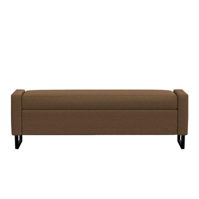 Recamier Bau Paris Base De Metal 1,20m Suede Marrom - Inova Decorações